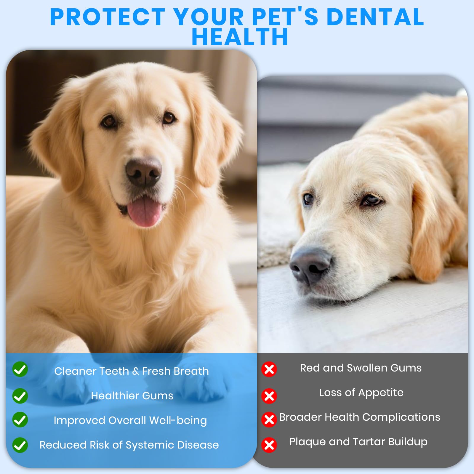 PATWING cabezas de limpieza para perros, puntas afiladas y planas