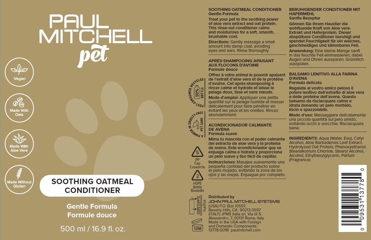 Paul Mitchell Pet Condicionador Pelaje brillante y manejable tras el uso.