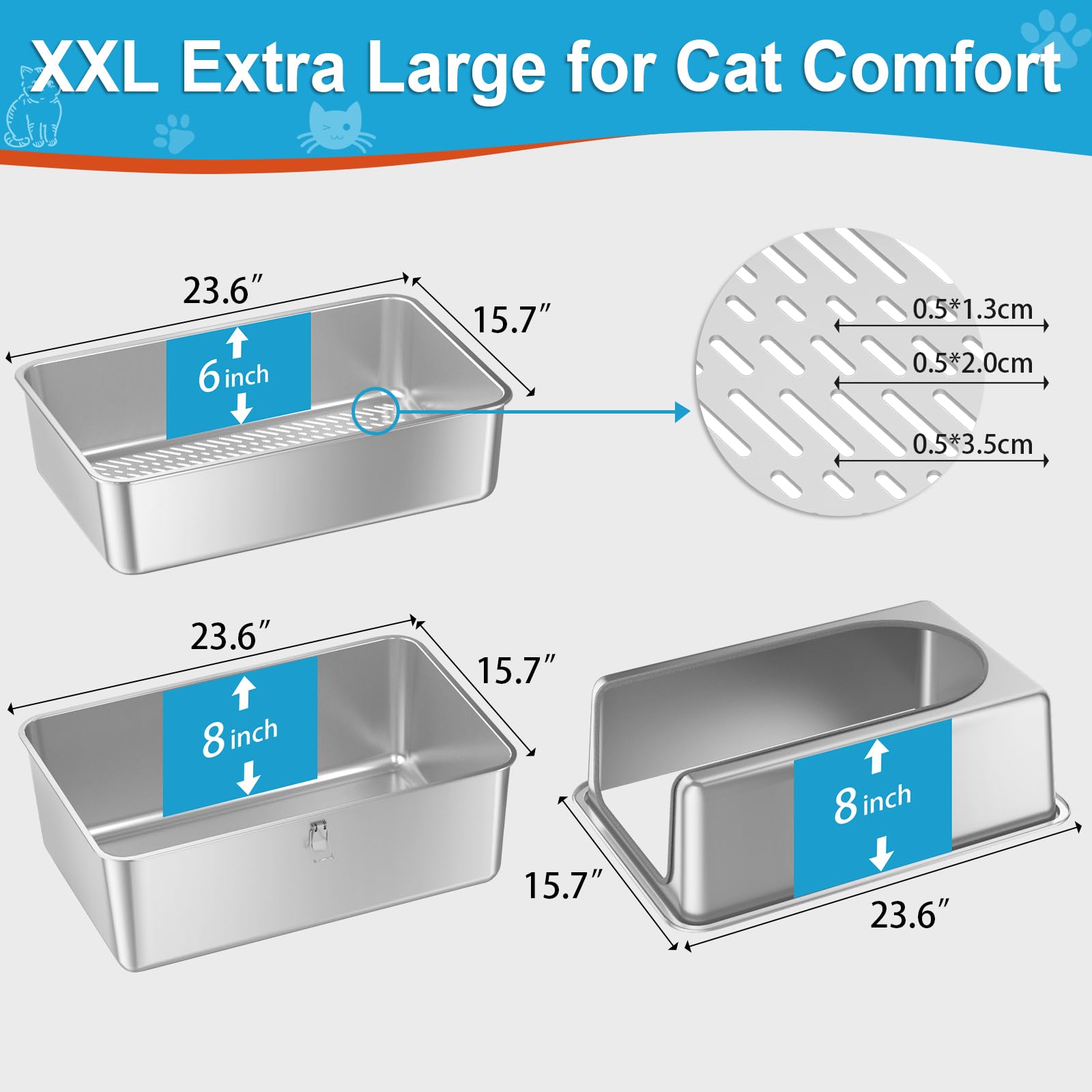 Paulmele caja XL ofrece amplio espacio para gatos grandes y fácil maniobra.