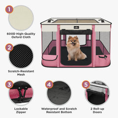 PAW BALLET dos-puertas-playpen facilita el acceso al animal desde ambos lados.