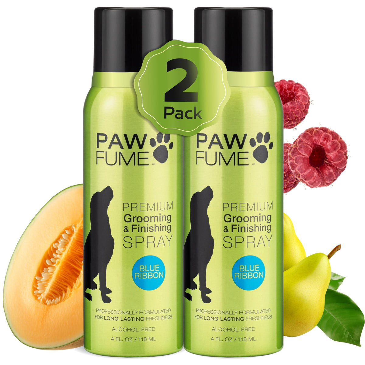 PAWFUME Blue Ribbon spray para perros 2-pack, fragancia duradera para días activos.