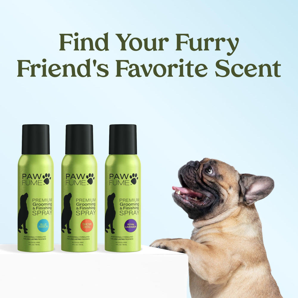 PAWFUME control de estática para pelo de perro durante el cepillado.