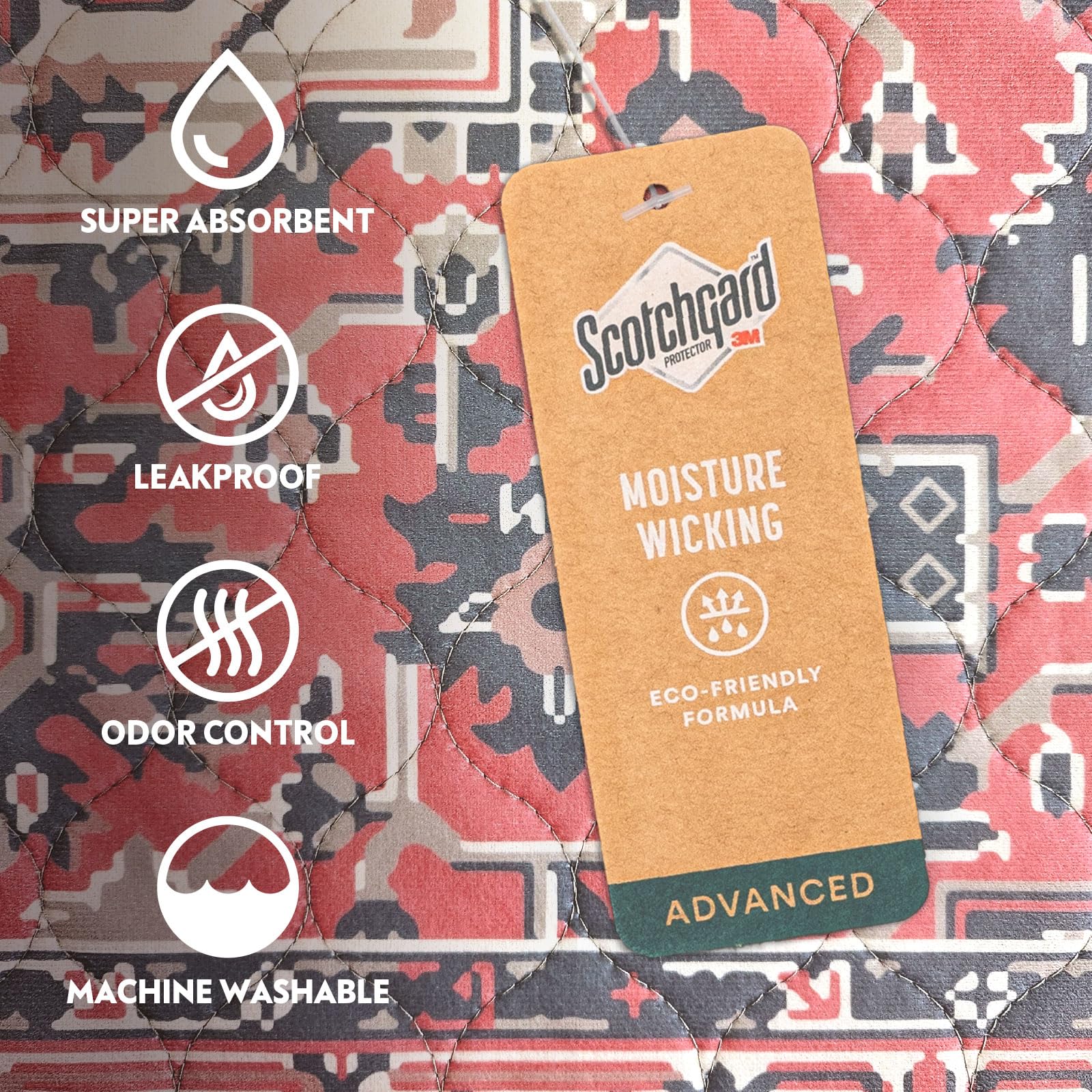 Paw Inspired: diseño medallón moderno, funda impermeable para protección de pisos