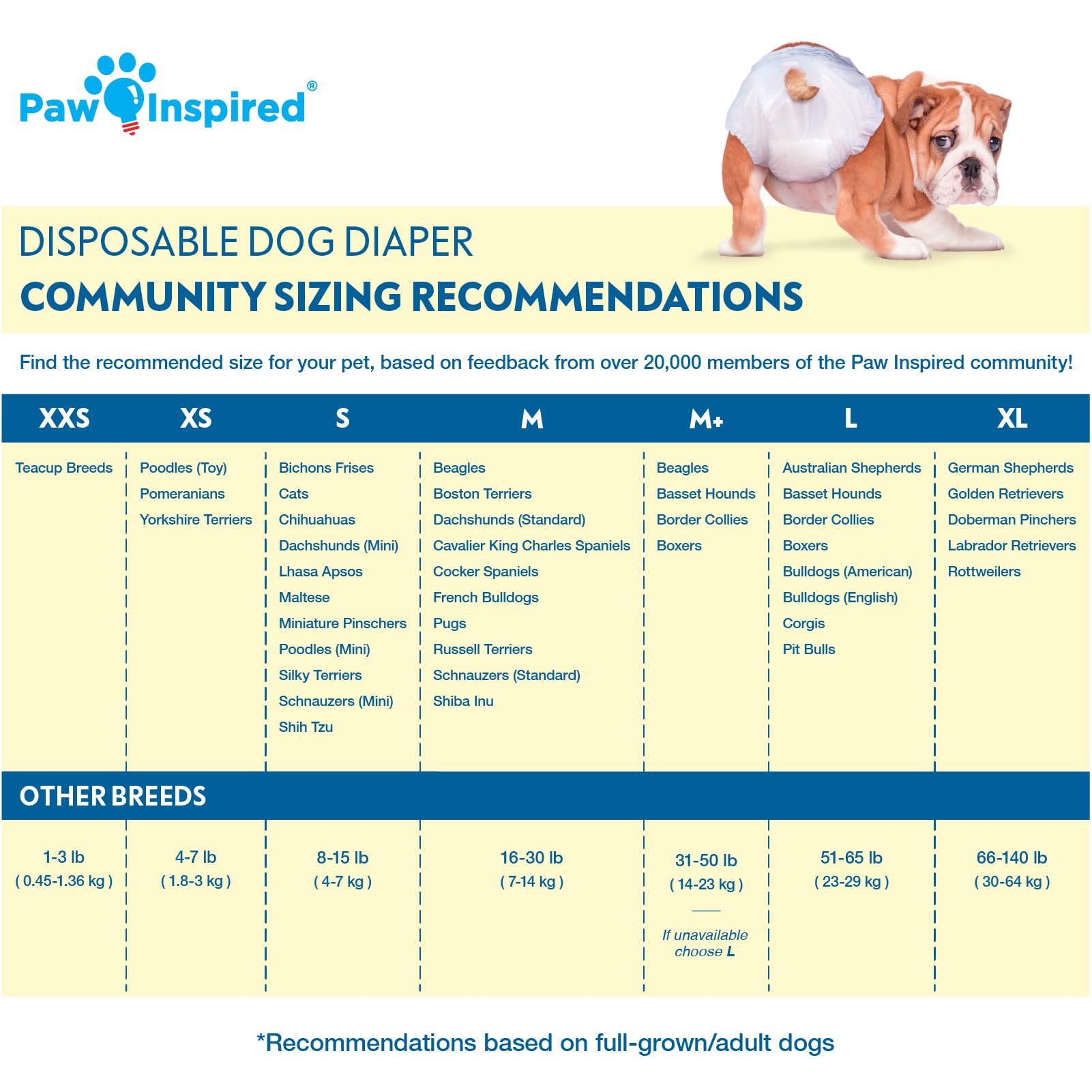 Paw Inspired: Pañales para perros con ajuste seguro y cierres fáciles para entrenamiento.