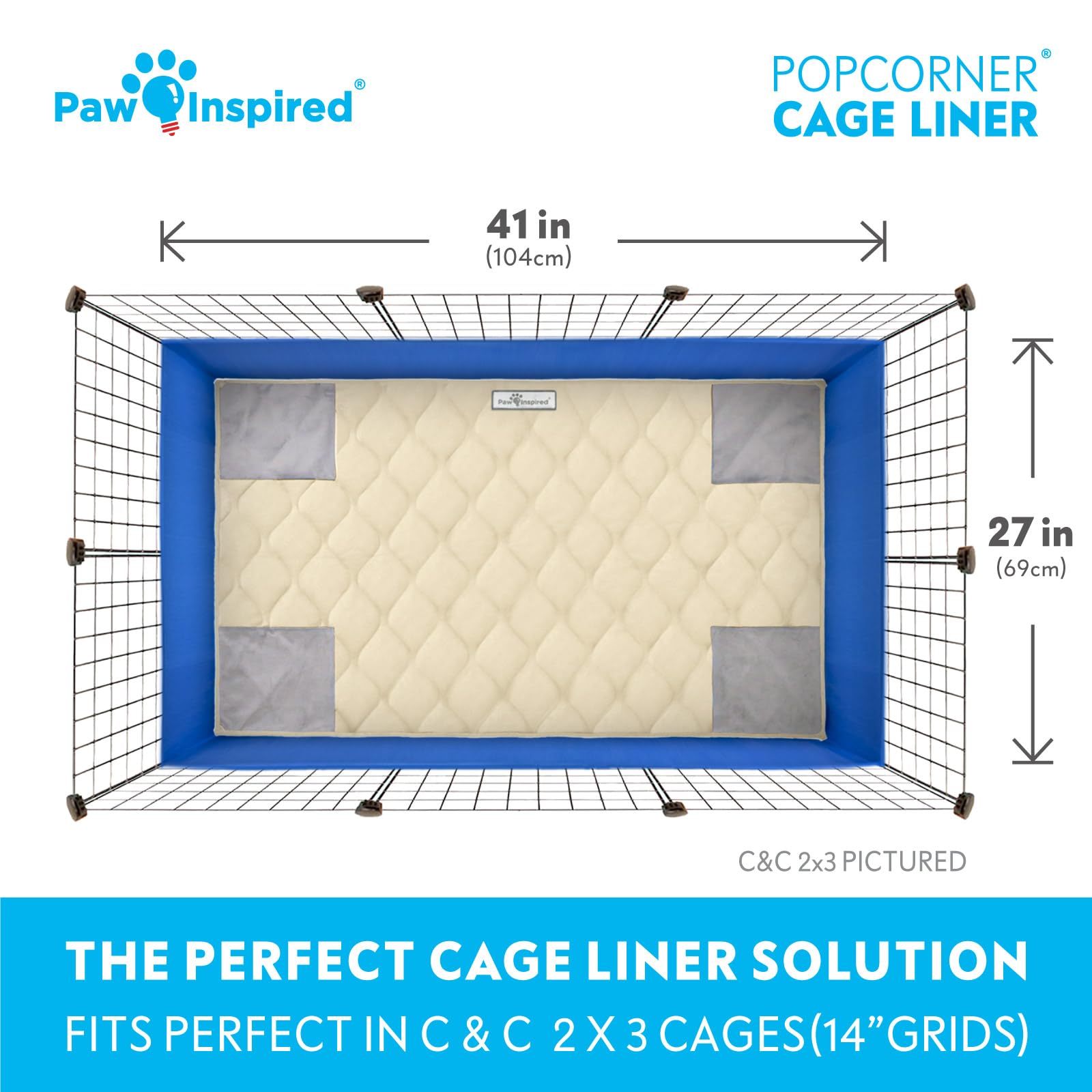 Paw Inspired PopCorner base impermeable evita filtraciones en la jaula.