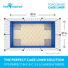 Paw Inspired PopCorner base impermeable evita filtraciones en la jaula.