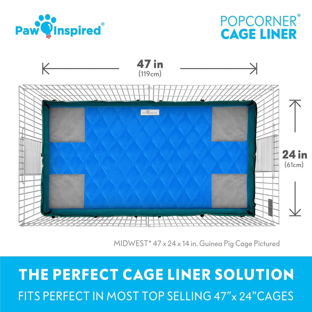 Paw Inspired PopCorner capa impermeable trasera mantiene secos al animal y evita fugas.