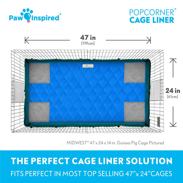 Paw Inspired PopCorner capa impermeable trasera mantiene secos al animal y evita fugas.