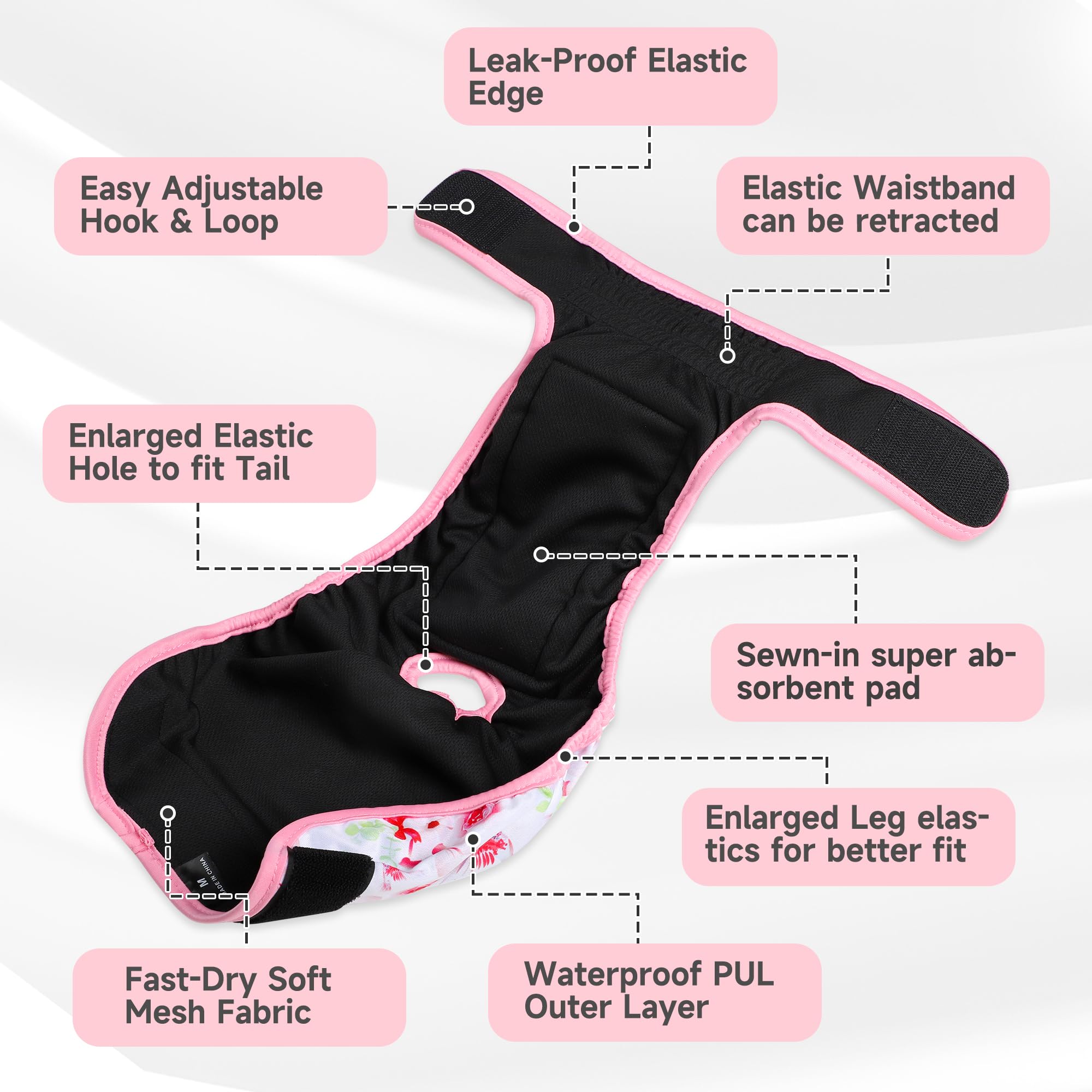 Paw Legend pañales impermeables con exterior para evitar filtraciones en celo.