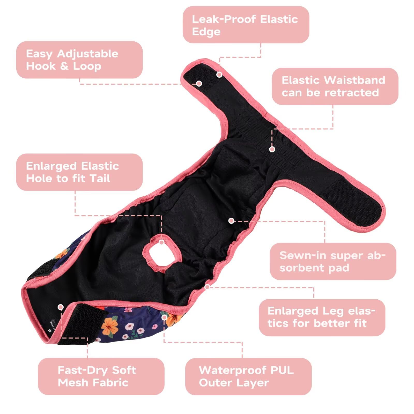 Paw Legend pañales con cierre Velcro ajustable y elasticidad.