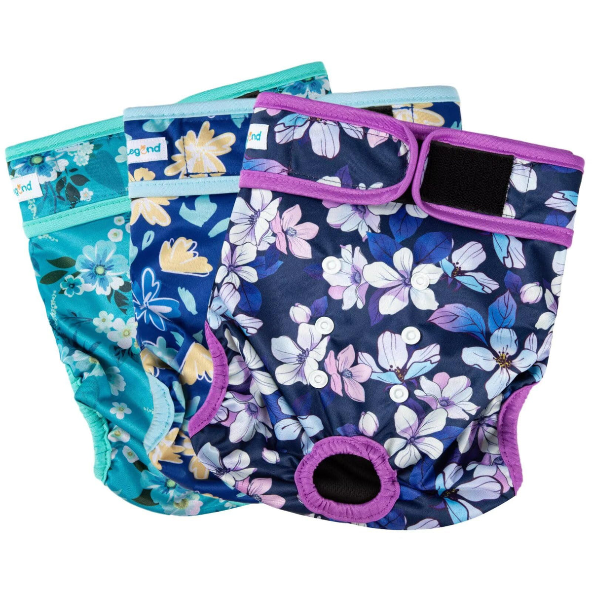Paw Legend pañales para perro femenino con ajuste y cierres seguros para comodidad diaria.