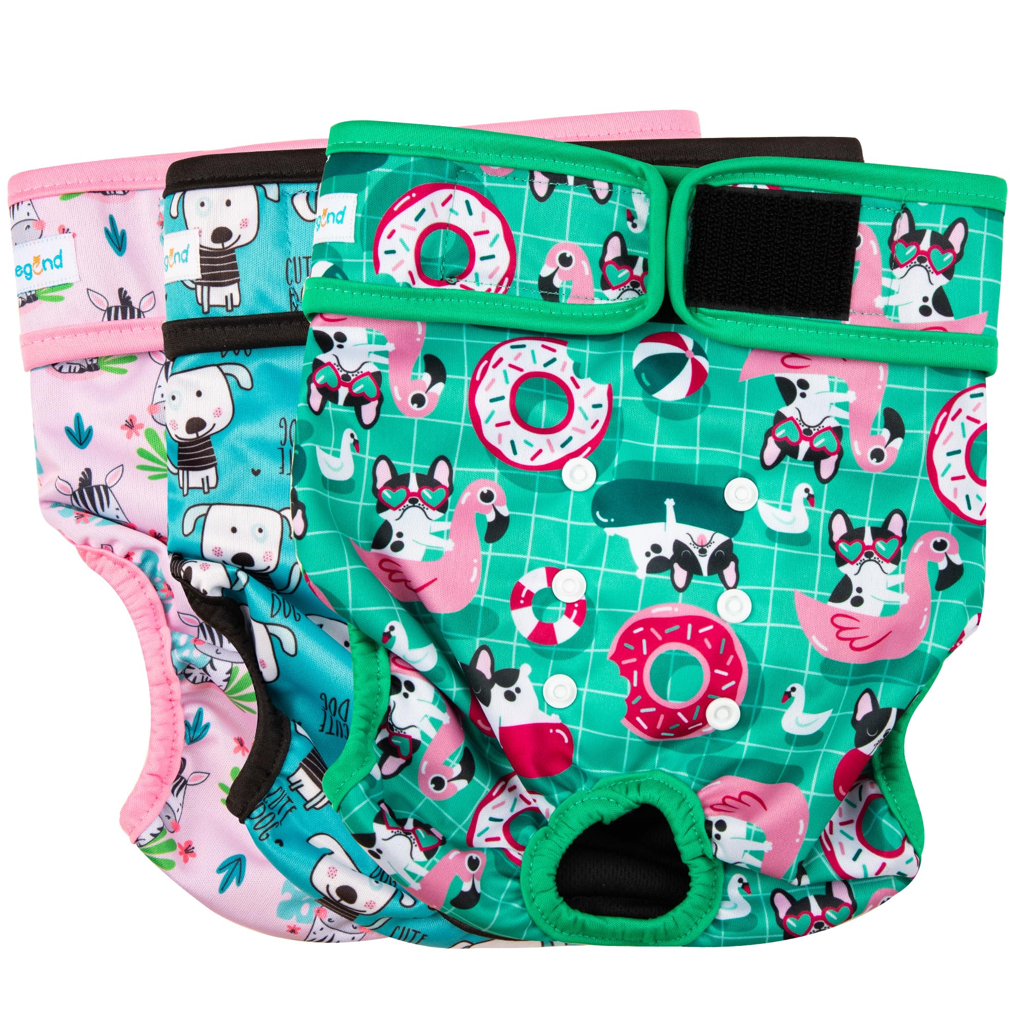 Paw Legend pañales lavables para perra femenina XS, cómodo y práctico, tres-pack.