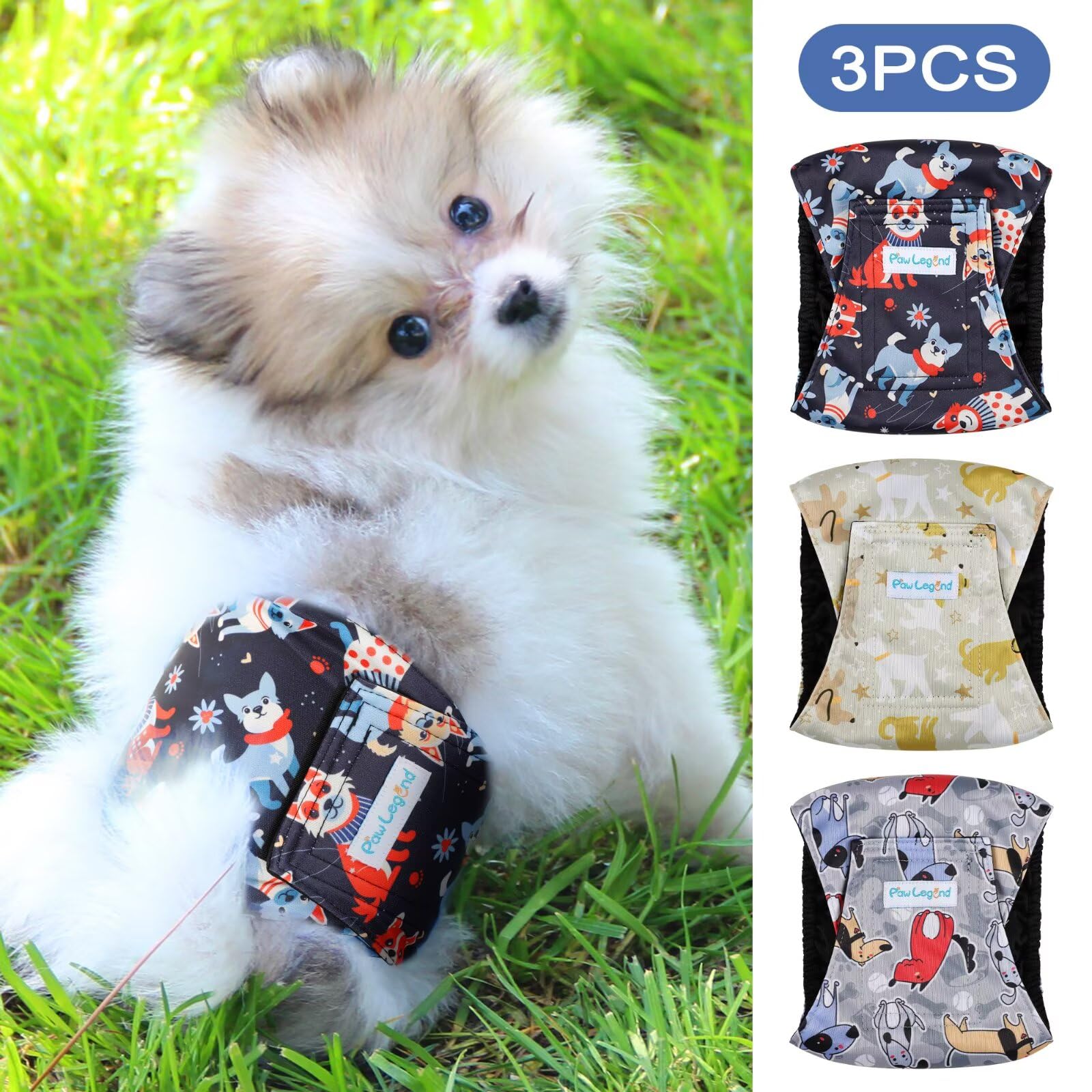 Paw Legend pañales para perros machos resistentes al agua y evitan fugas.