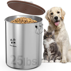 Paw Libero contenedor-alimento-perros-acero-inoxidable-frente mantiene fresca la comida