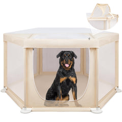 Paw Libero jaula-juego interior hexagonal, amplio espacio para perros.