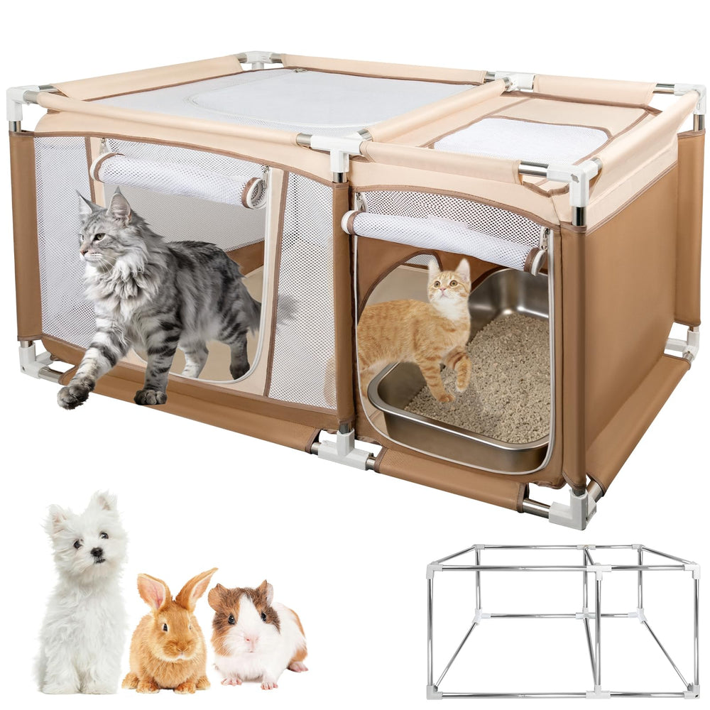 Paw Libero marco de acero inoxidable, estructura estable para gatos activos.
