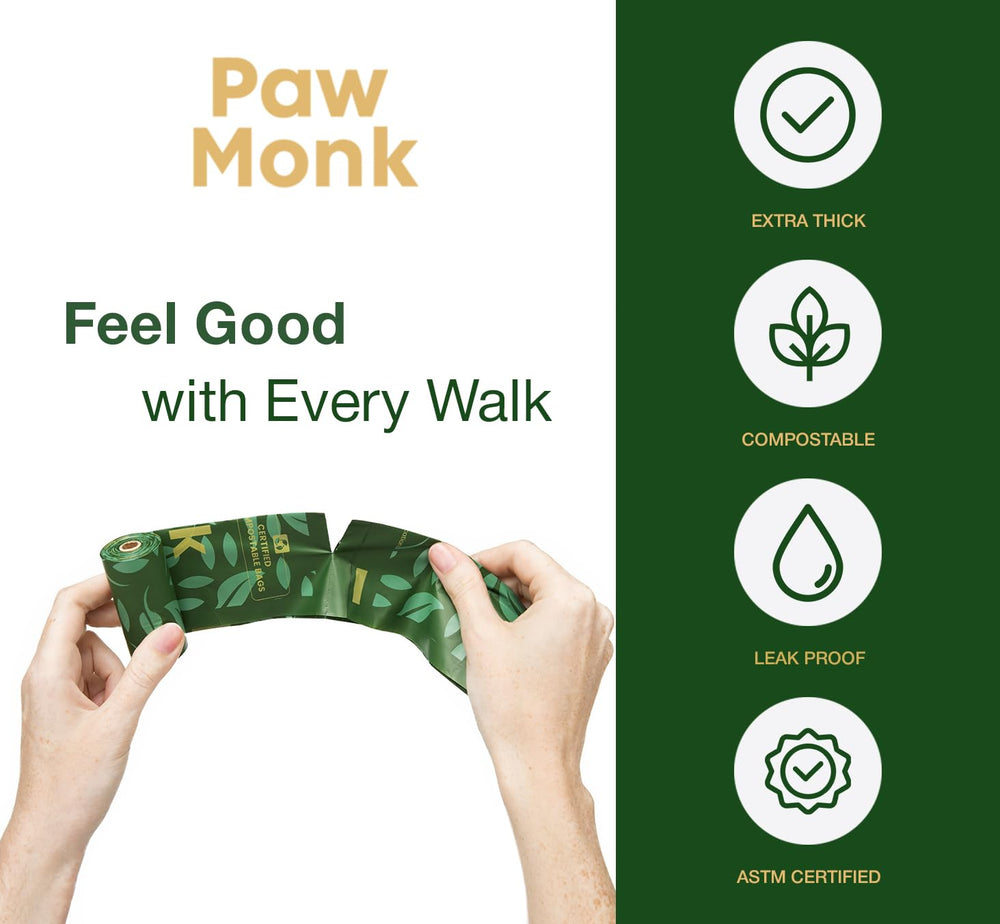 Paw Monk, bolsa a prueba de fugas, control de olores durante la caminata