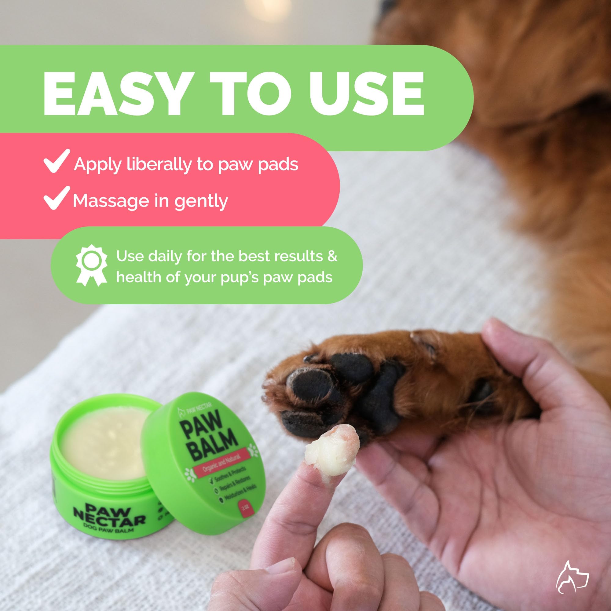 Paw Nectar aplicación fácil facilita el cuidado de las patas.