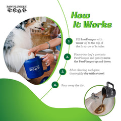 Paw Plunger cepillos de nylon suaves para una limpieza cómoda