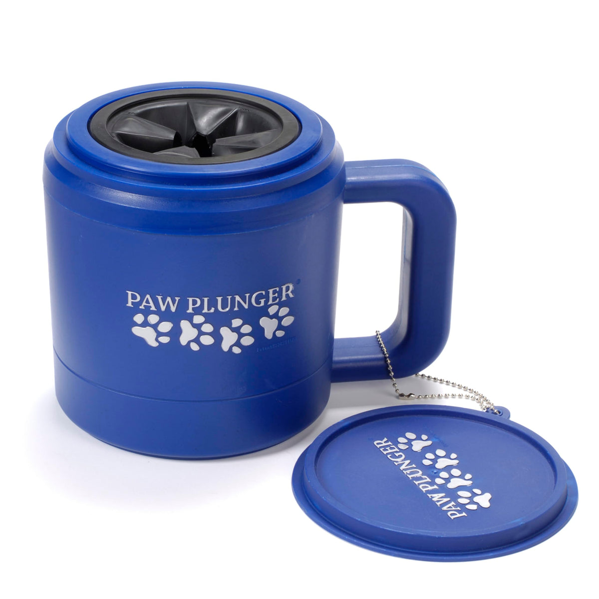 Paw Plunger con cepillos suaves limpia las patas de perros con suavidad.