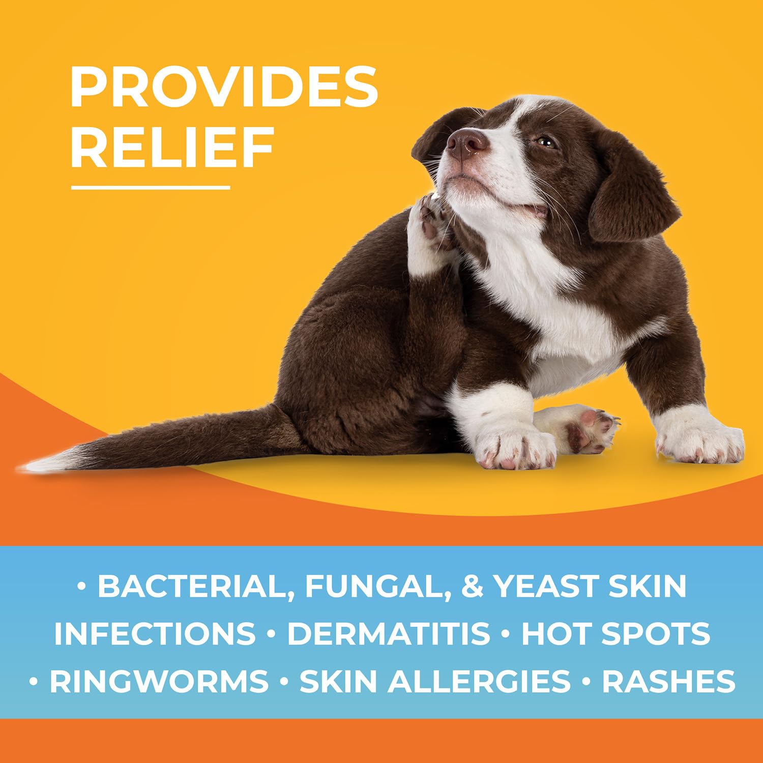 Aplicación en patas con Paw Science para irritaciones superficiales.