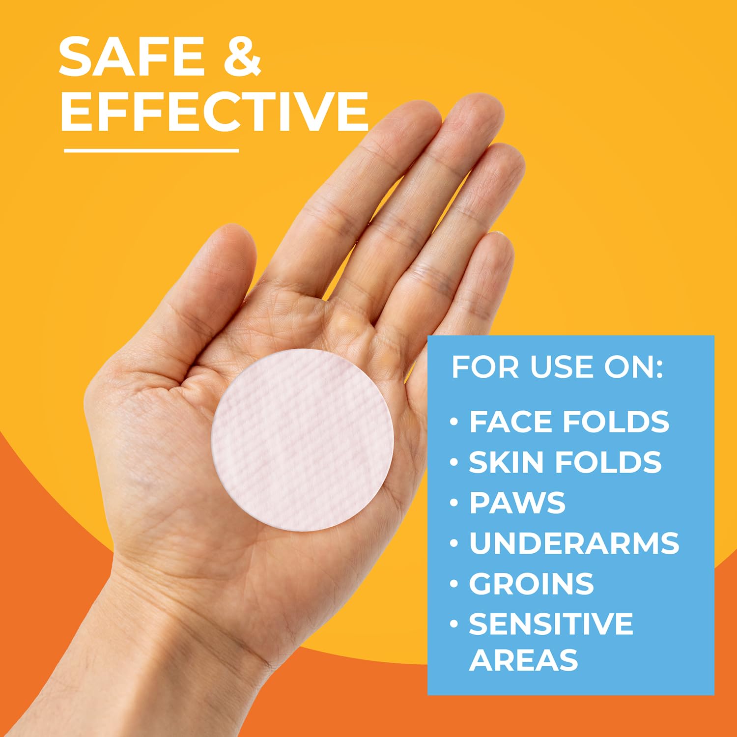 Aplicación en rostro y pliegues con Paw Science, uso seguro.