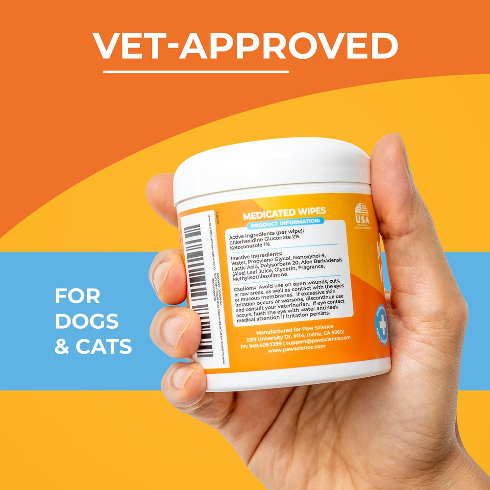 Fórmula de Paw Science con clorhexidina y ketoconazol para manejo tópico.