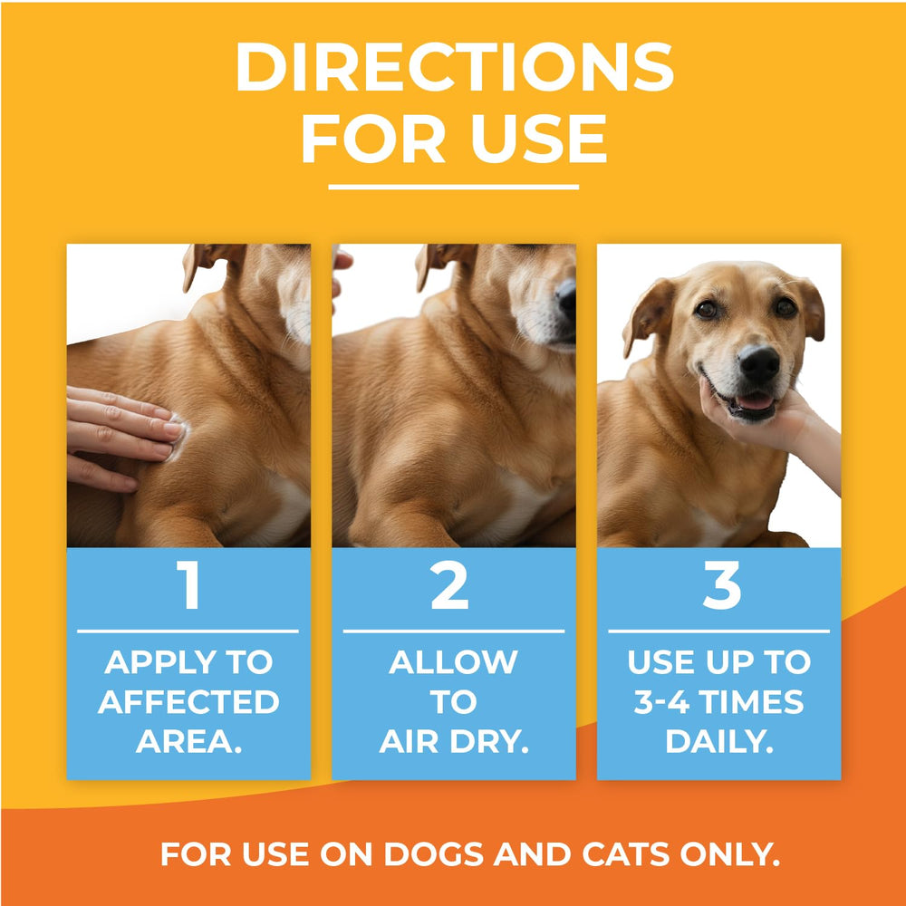 Paw Science uso diario seguro para irritaciones en mascotas.