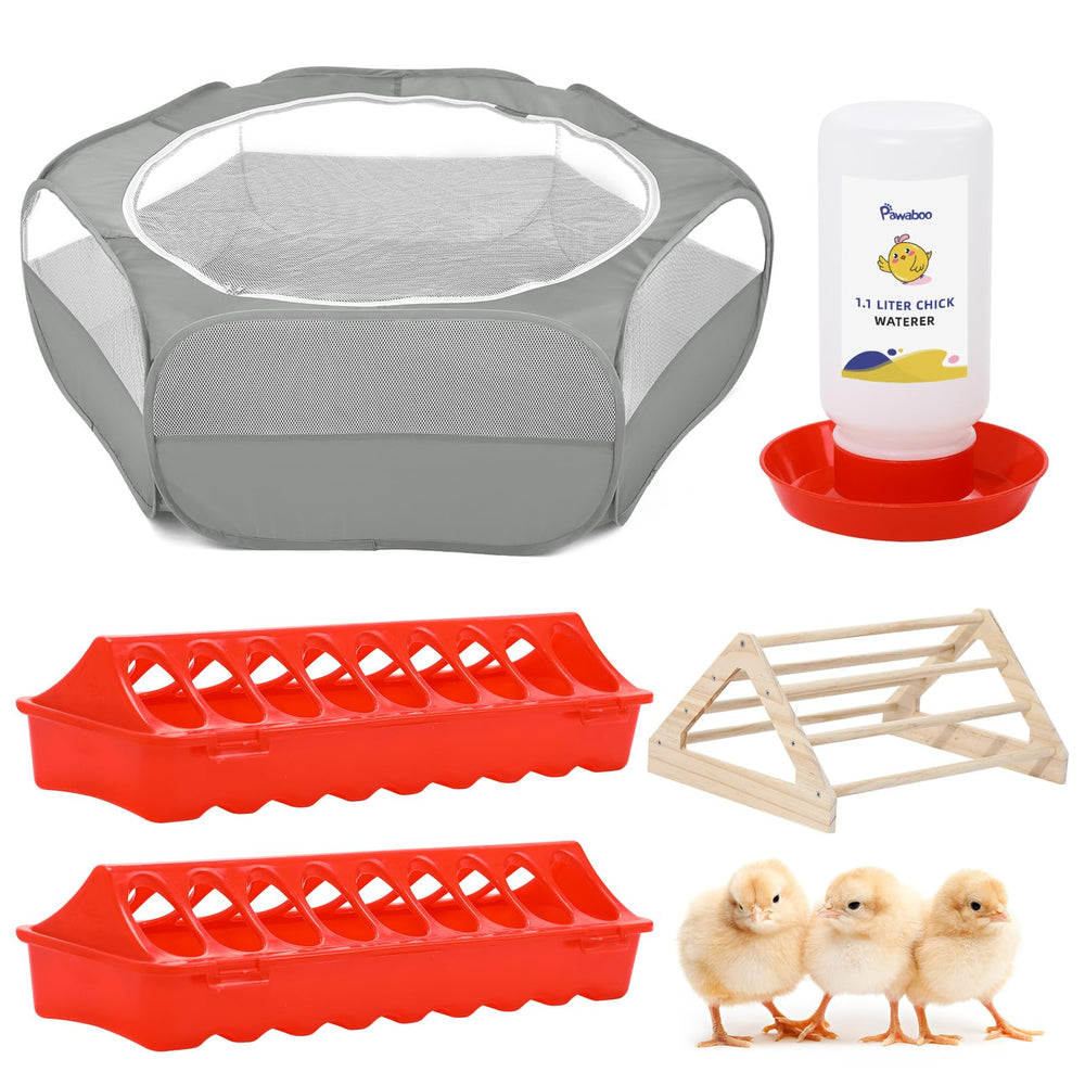 Pawaboo 5-en-1 criadero para pollitos con kit completo para inicio cómodo.