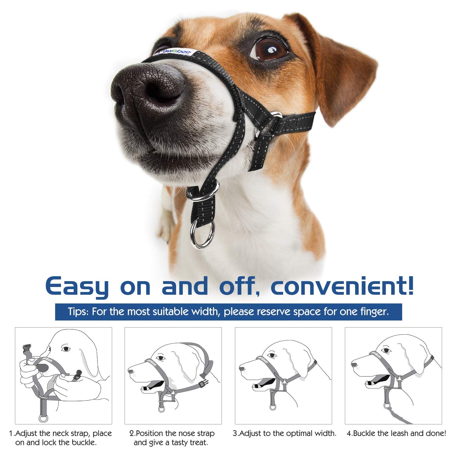 Pawaboo guía de ajuste para cuello y hocico del perro