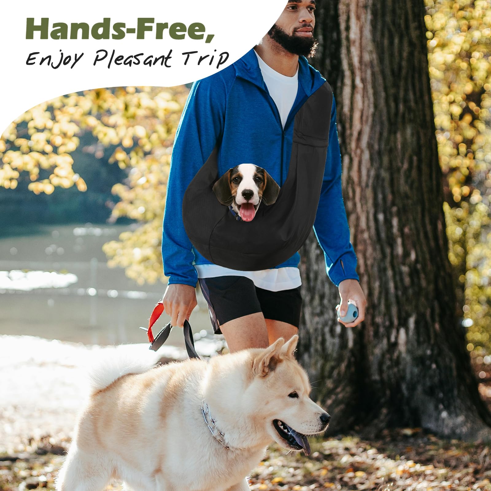 Pawaboo bandolera para perro pequeno con apertura amplia para mirar alrededor.