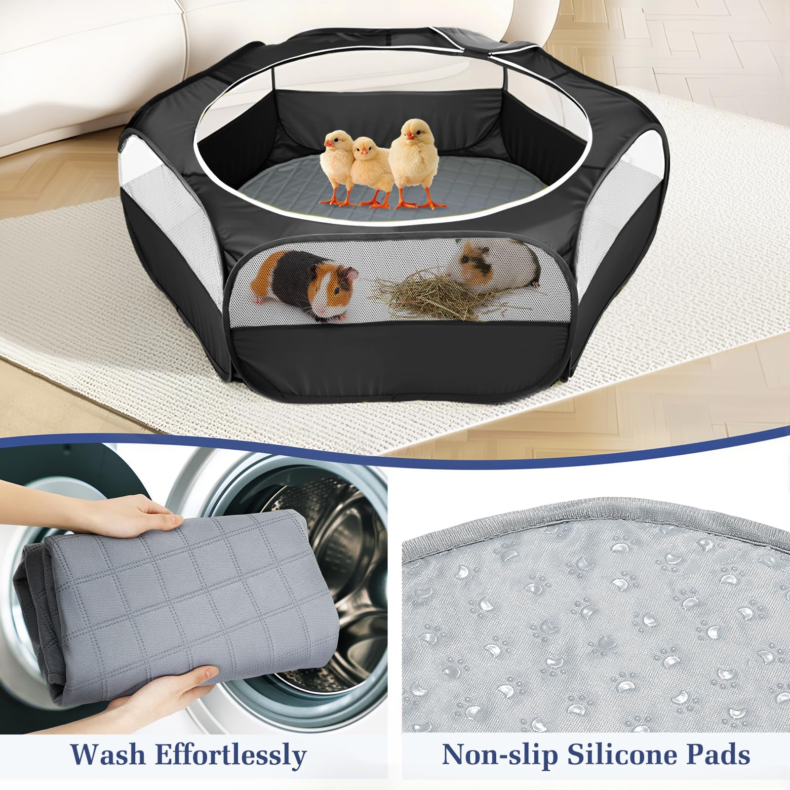 Funda impermeable de base Pawaboo facilita la limpieza.