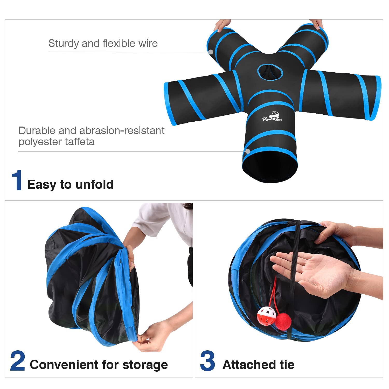 Pawaboo ensamble-rapido-para-llevar facilita almacenamiento y viaje.