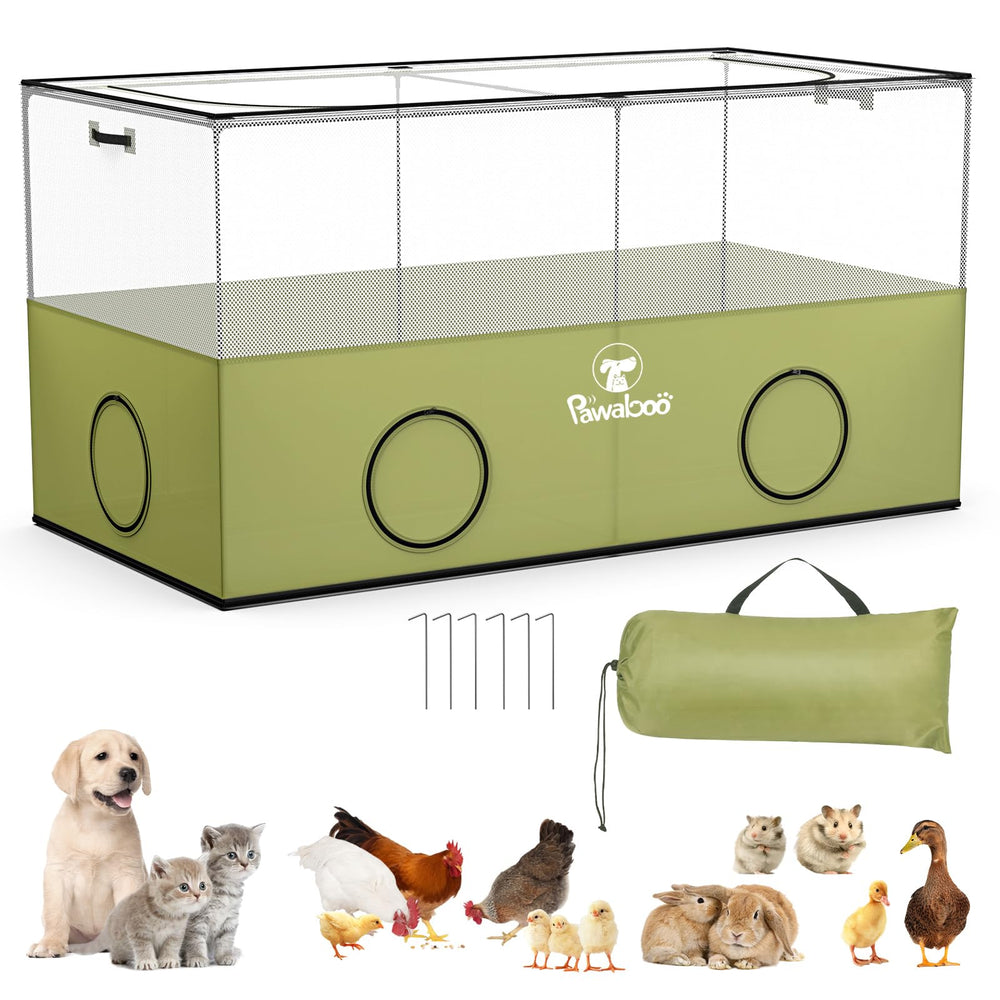 Pawaboo jaula de animales pequeños con malla superior para visibilidad y ventilación mejoradas.