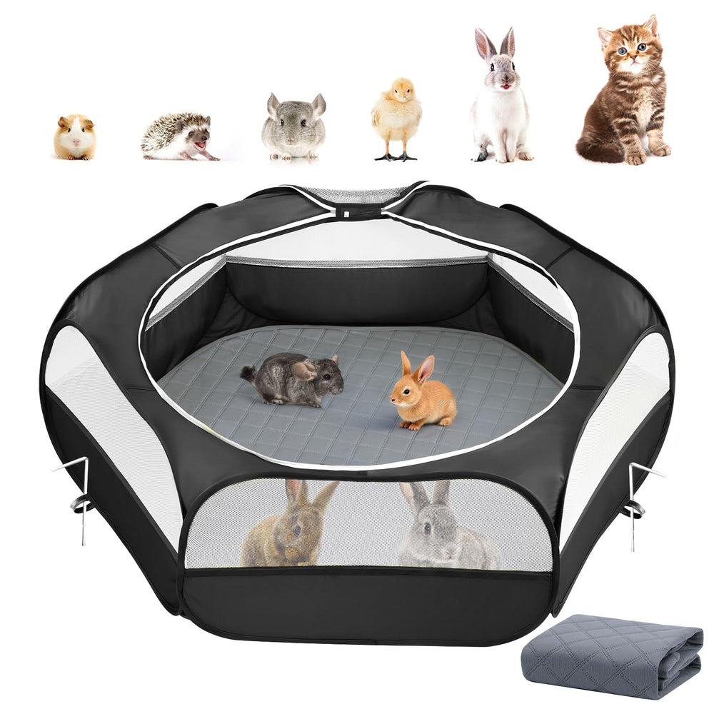 Pawaboo jaula-mascotas compacta para juego seguro en interiores y exteriores.