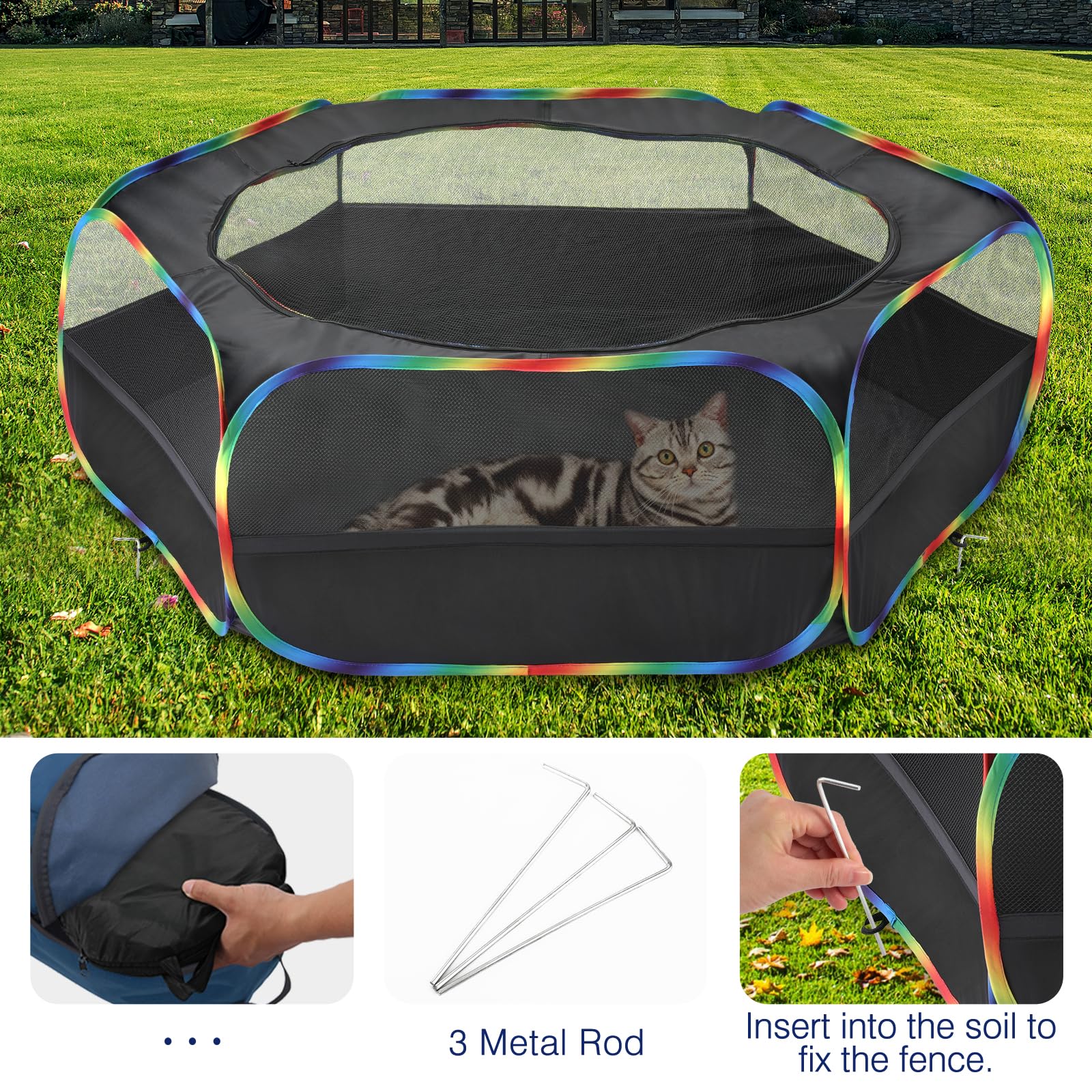Pawaboo jaula: plegado rápido para transporte cómodo.