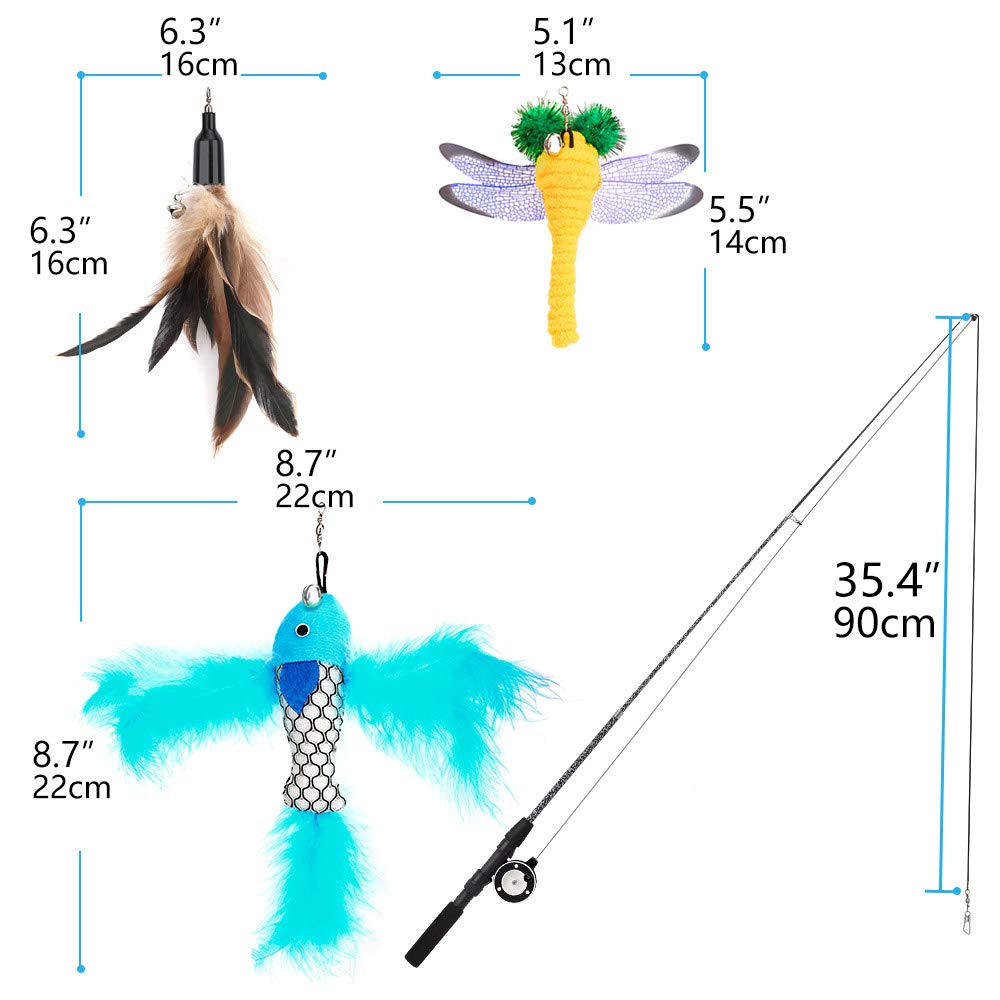 Pawaboo juego en acción: sistema de 4 piezas para gatos juguetones.