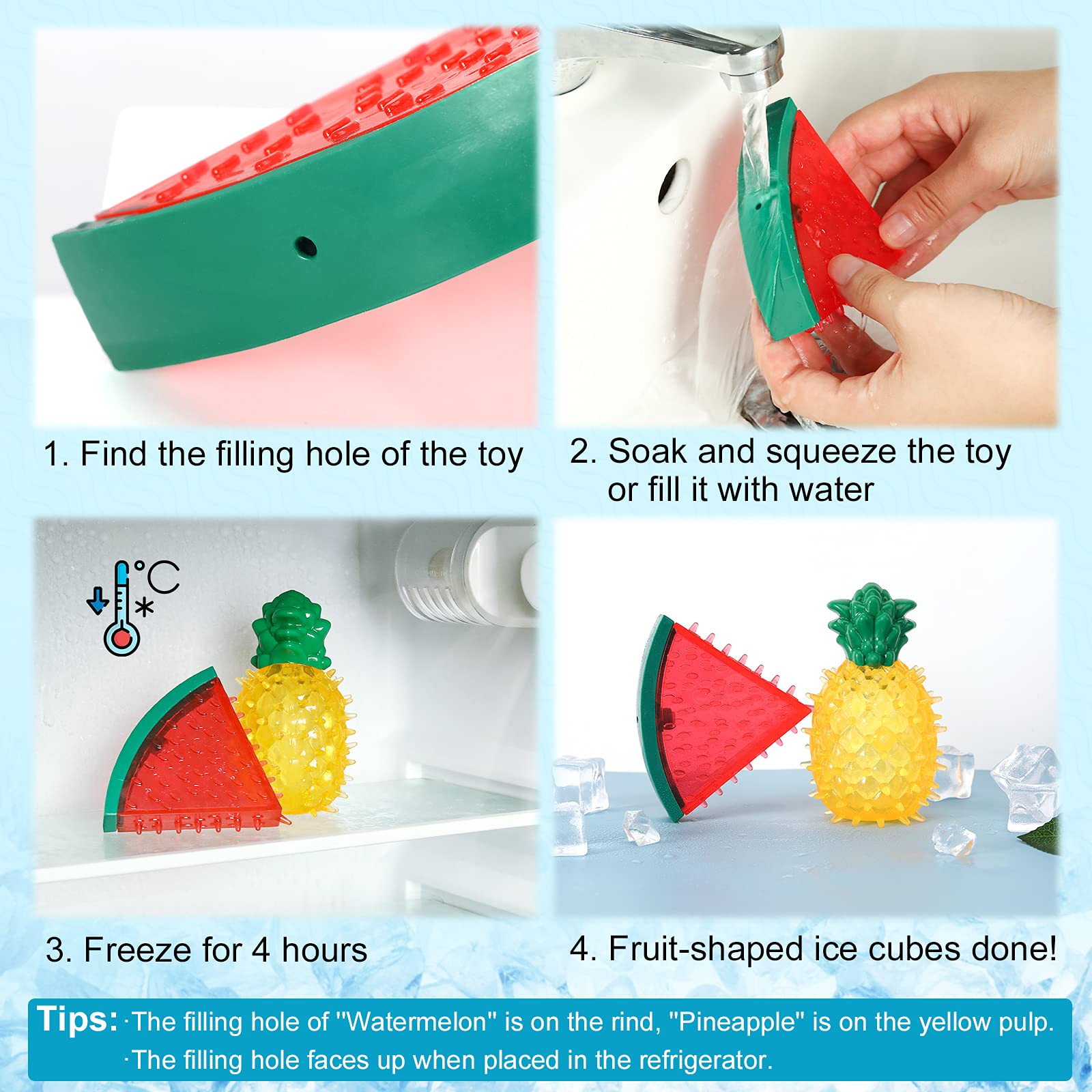 Pawaboo juguete acuático enfriado piña: ideal para interacción en verano.