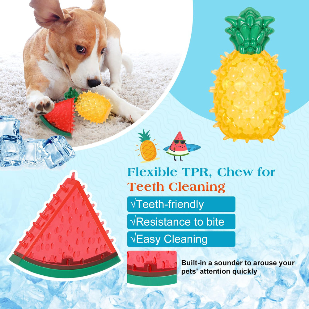 Pawaboo juguete dental enfriado piña: promueve higiene oral y placer al morder.