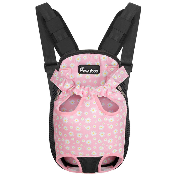 Pawaboo mochila portadora para mascota, vista frontal, ideal para paseos y seguridad.