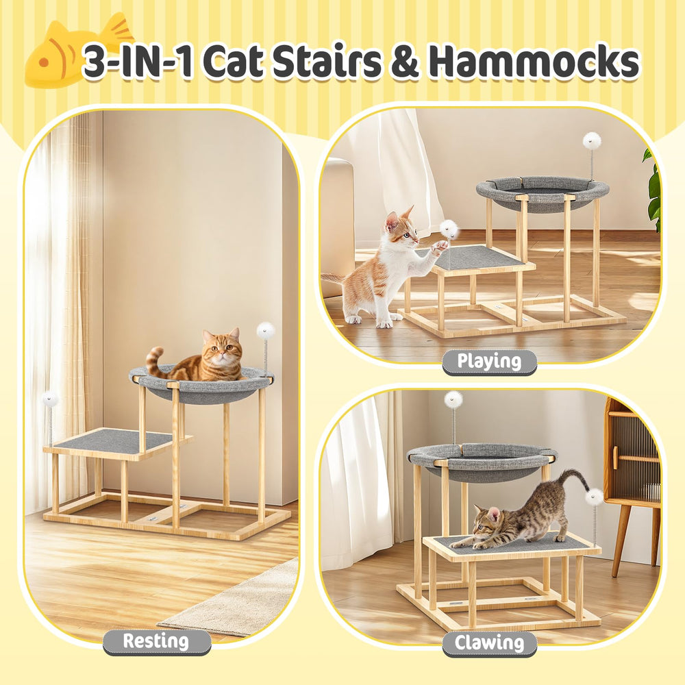 Pawaboo mueble-gato-de-madera para interior, estable y duradero.