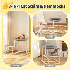 Pawaboo mueble-gato-de-madera para interior, estable y duradero.