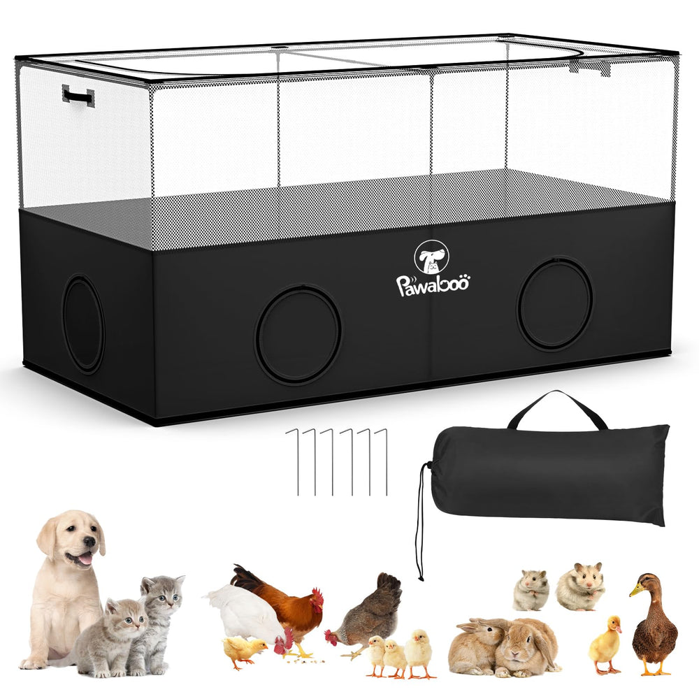 Pawaboo Recinto para mascotas: estructura de fibra robusta para montaje estable.