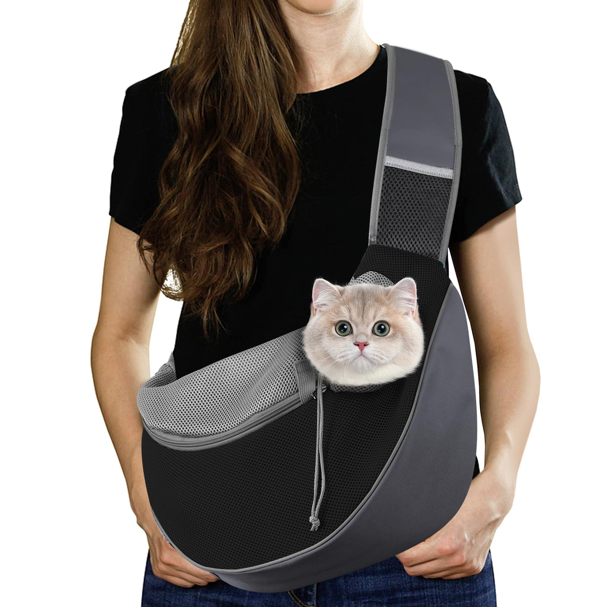 Pawaboo transportín bandolera con correa ajustable para mayor comodidad al llevar tu mascota.