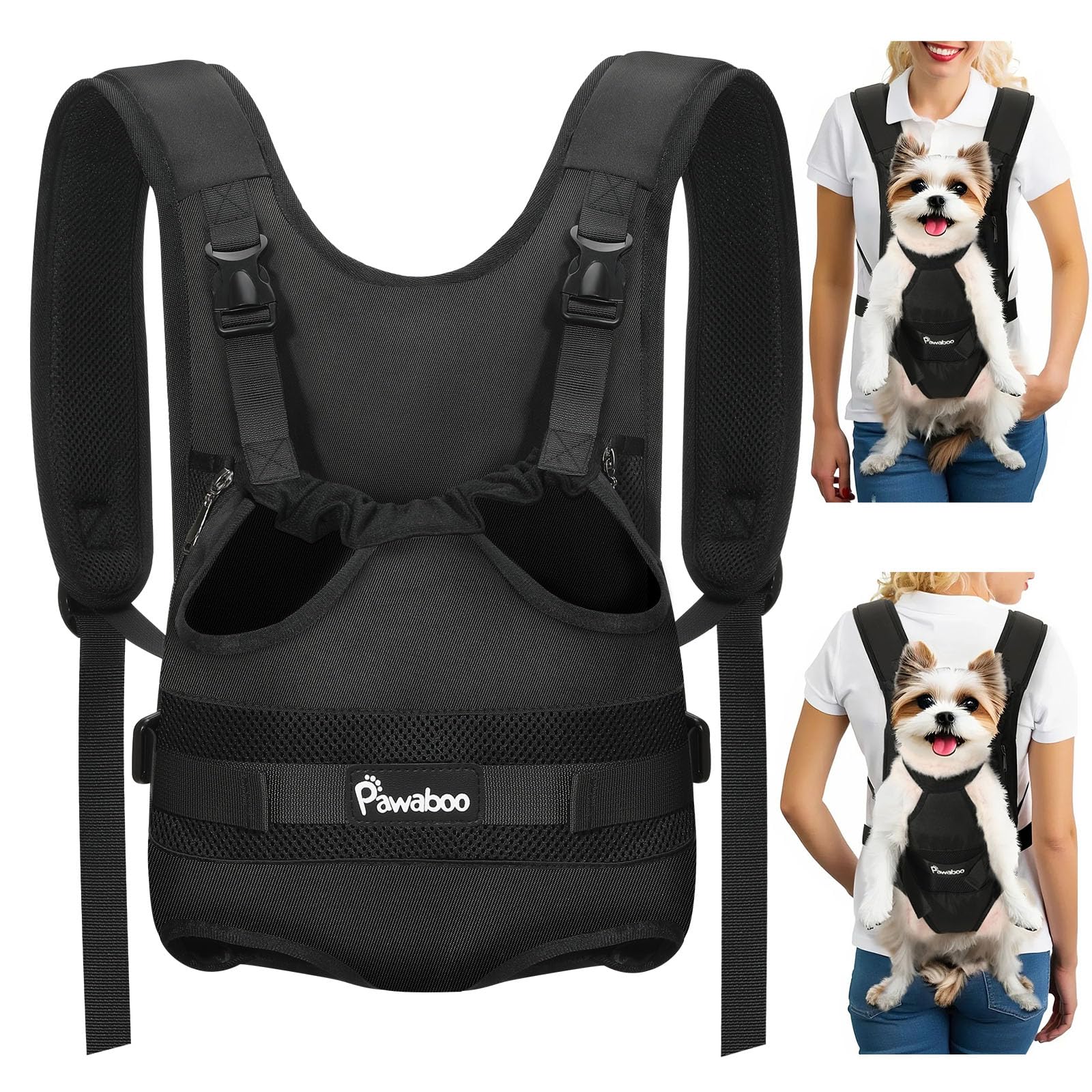 Pawaboo portador perro frente para paseos con las manos libres.