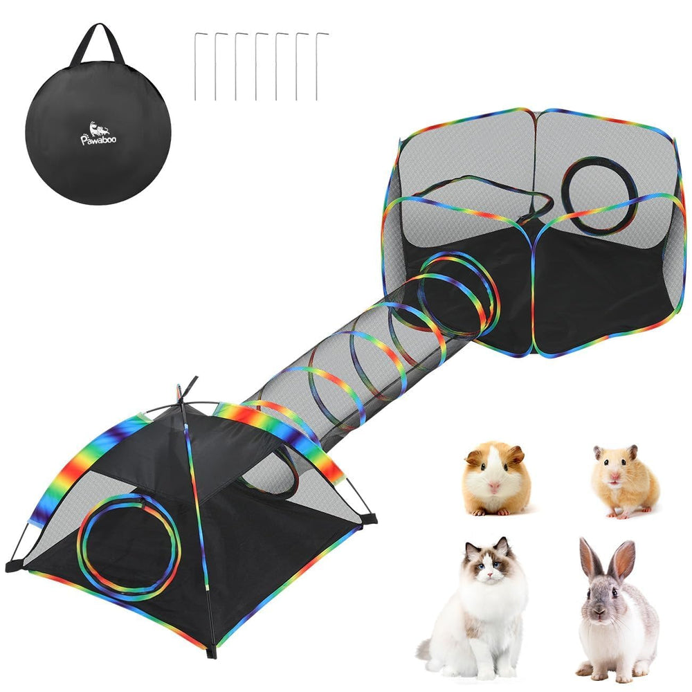 Pawaboo Rainbow espacio-jugar-patio, ideal para días soleados.