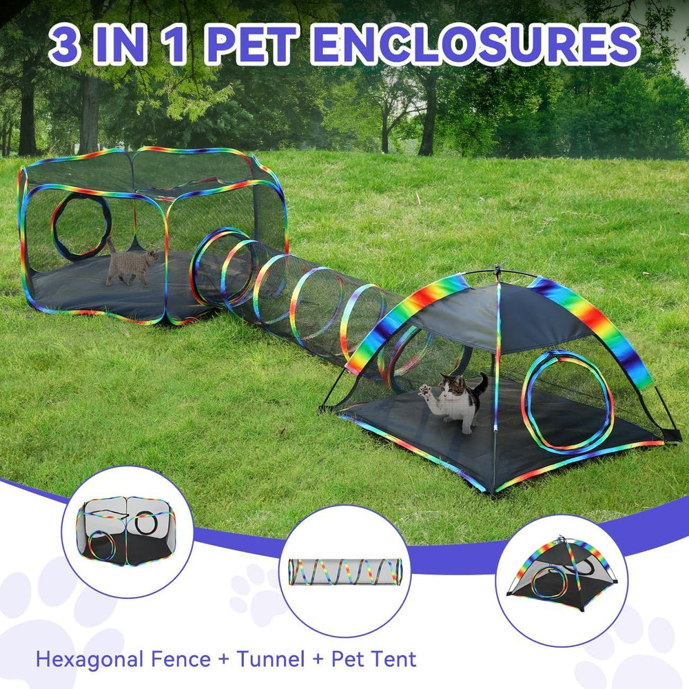 Pawaboo Rainbow playpen-gatos-interior, área de juego segura y flexible.