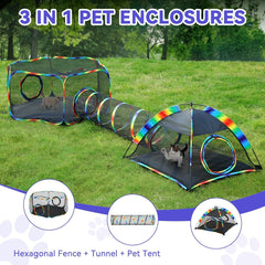 Pawaboo Rainbow playpen-gatos-interior, área de juego segura y flexible.