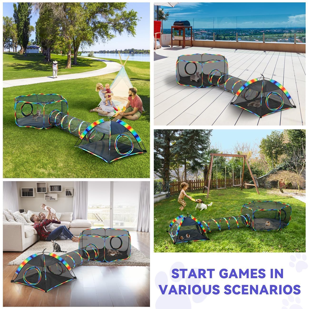 Pawaboo Rainbow usos-interiores-exteriores, versatilidad para casa y patio.