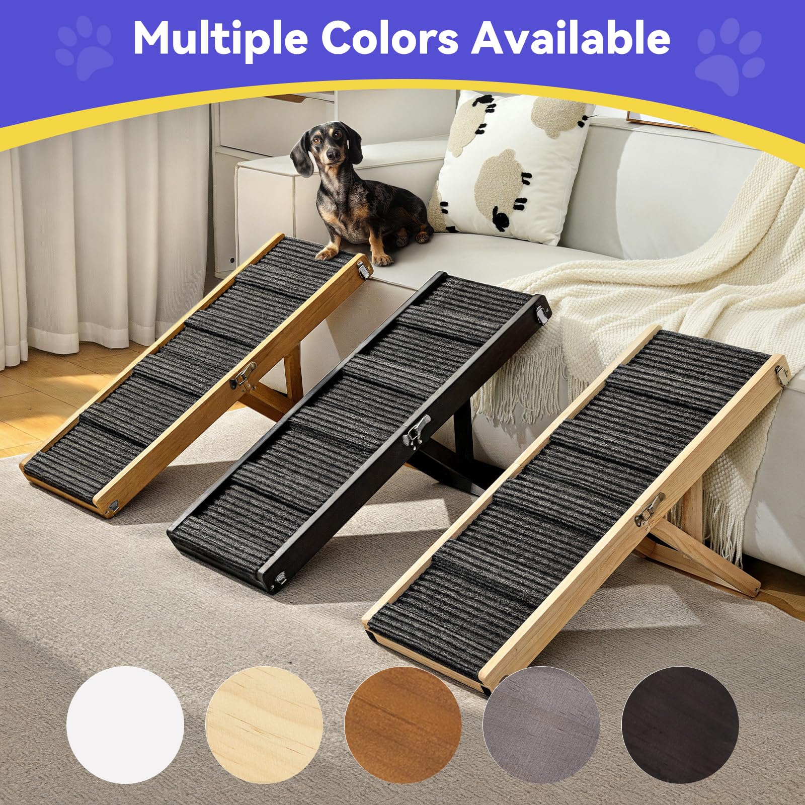 Pawaboo rampa para perros con tejido antideslizante para mejor agarre.